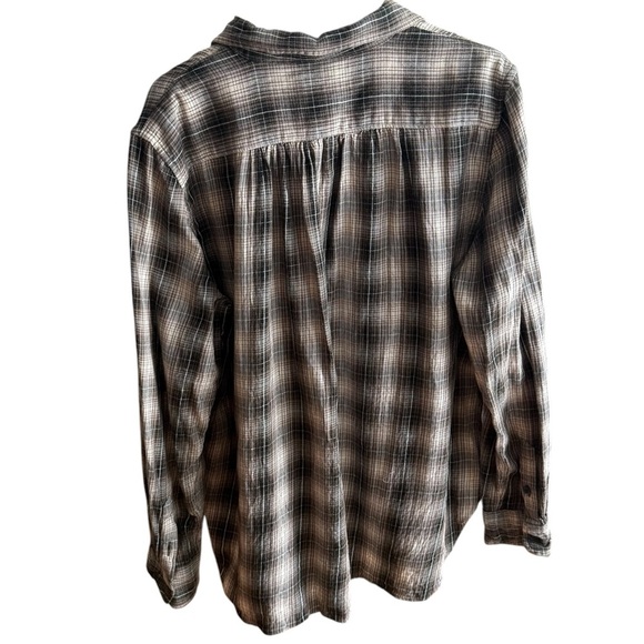 Denim & Supply Ralph Lauren Grey Cream Plaid RL Utility Button Up Shirt Large - Picture 3 of 7